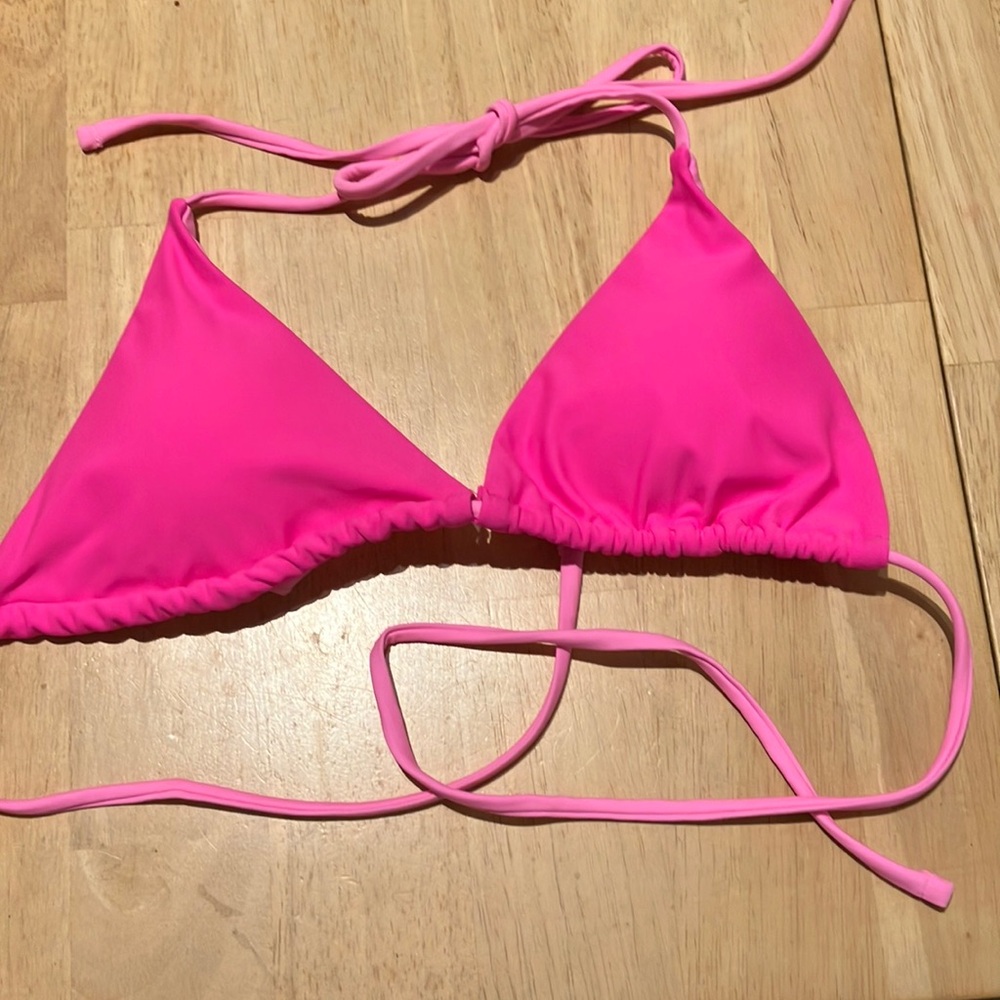 Vibrant Pink Triangle Bikini Top and bottom